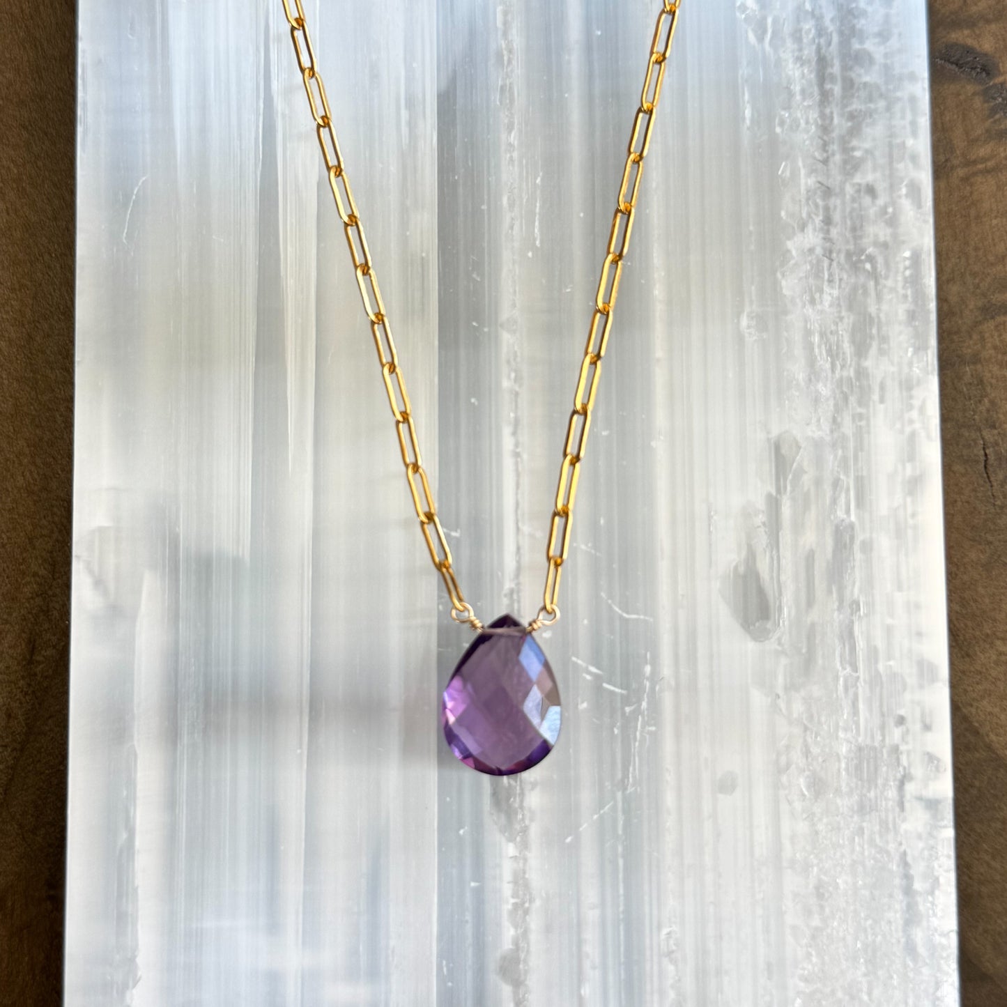 Amethyst Briolette Drop - Angela Arno Jewelry