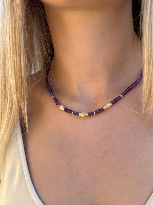 Amethyst + Fluted Gold - Angela Arno Jewelry