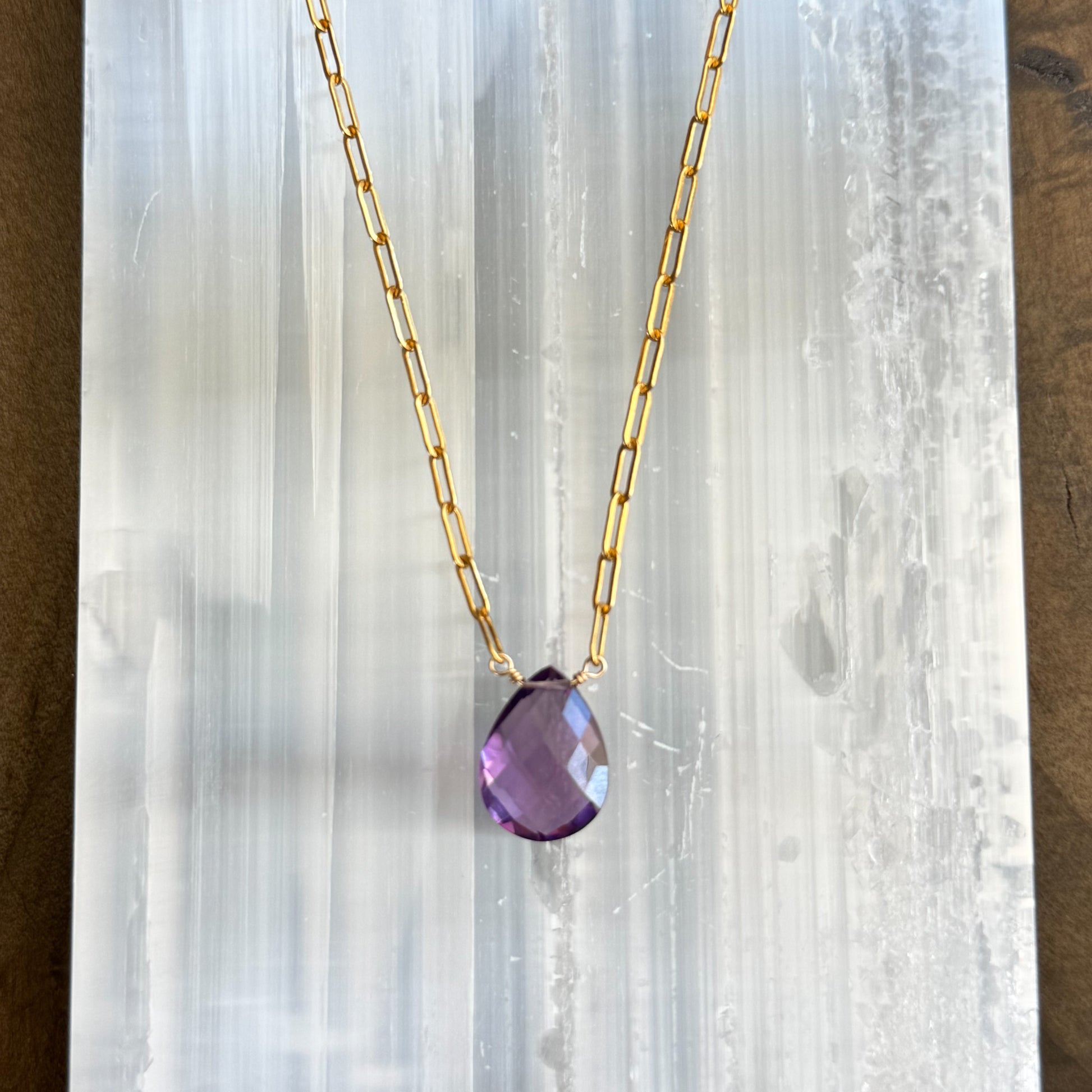 Amethyst Briolette Drop - Angela Arno Jewelry