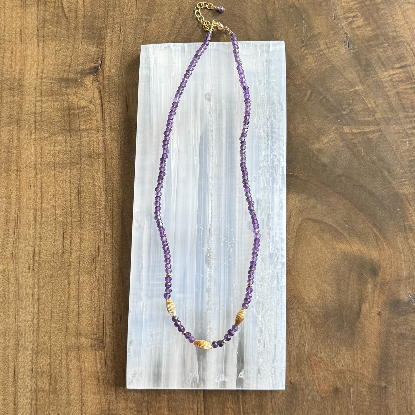 Amethyst + Fluted Gold - Angela Arno Jewelry