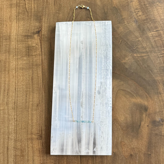 Aquamarine Bar Chain - Angela Arno Jewelry