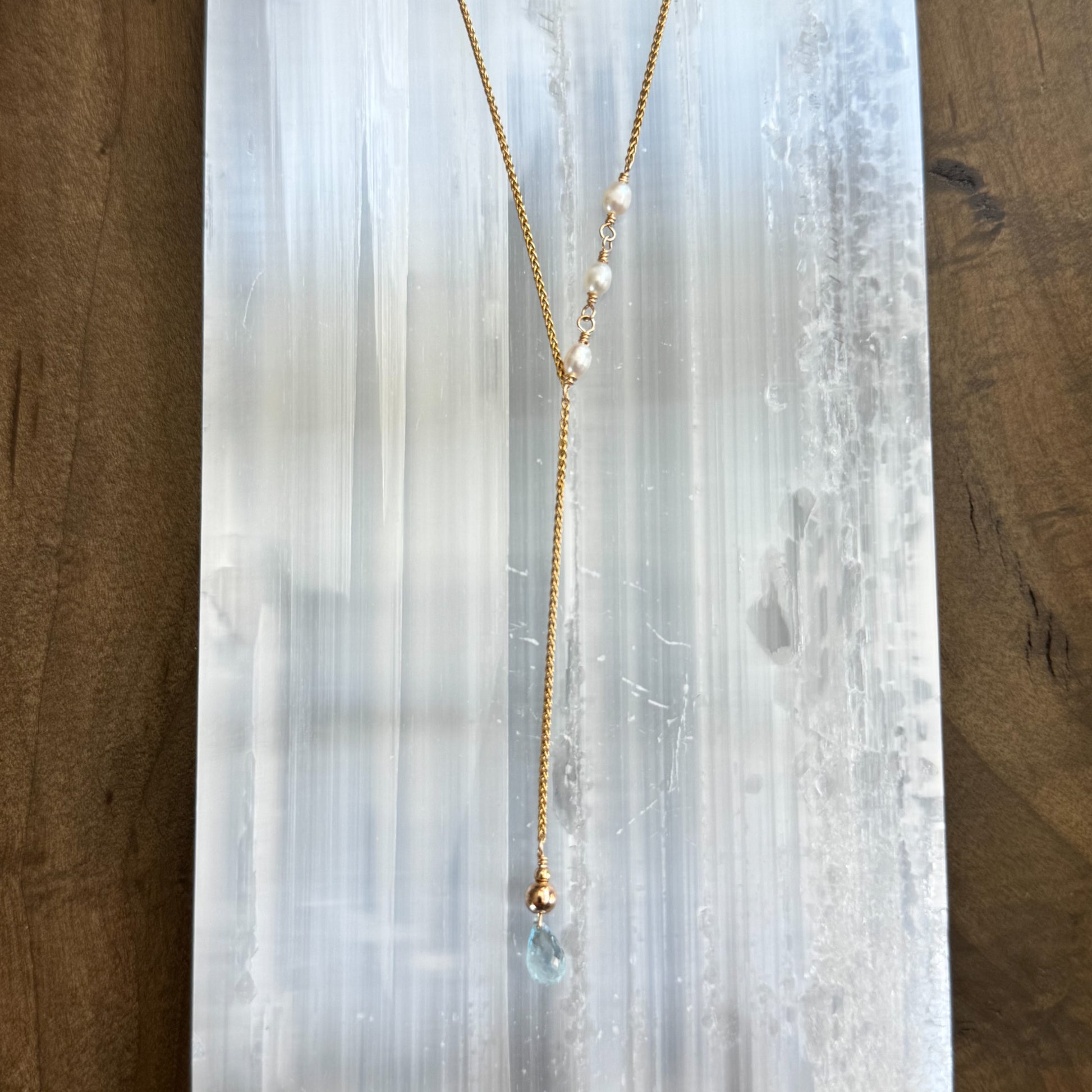 Aquamarine Y-Drop - Angela Arno Jewelry
