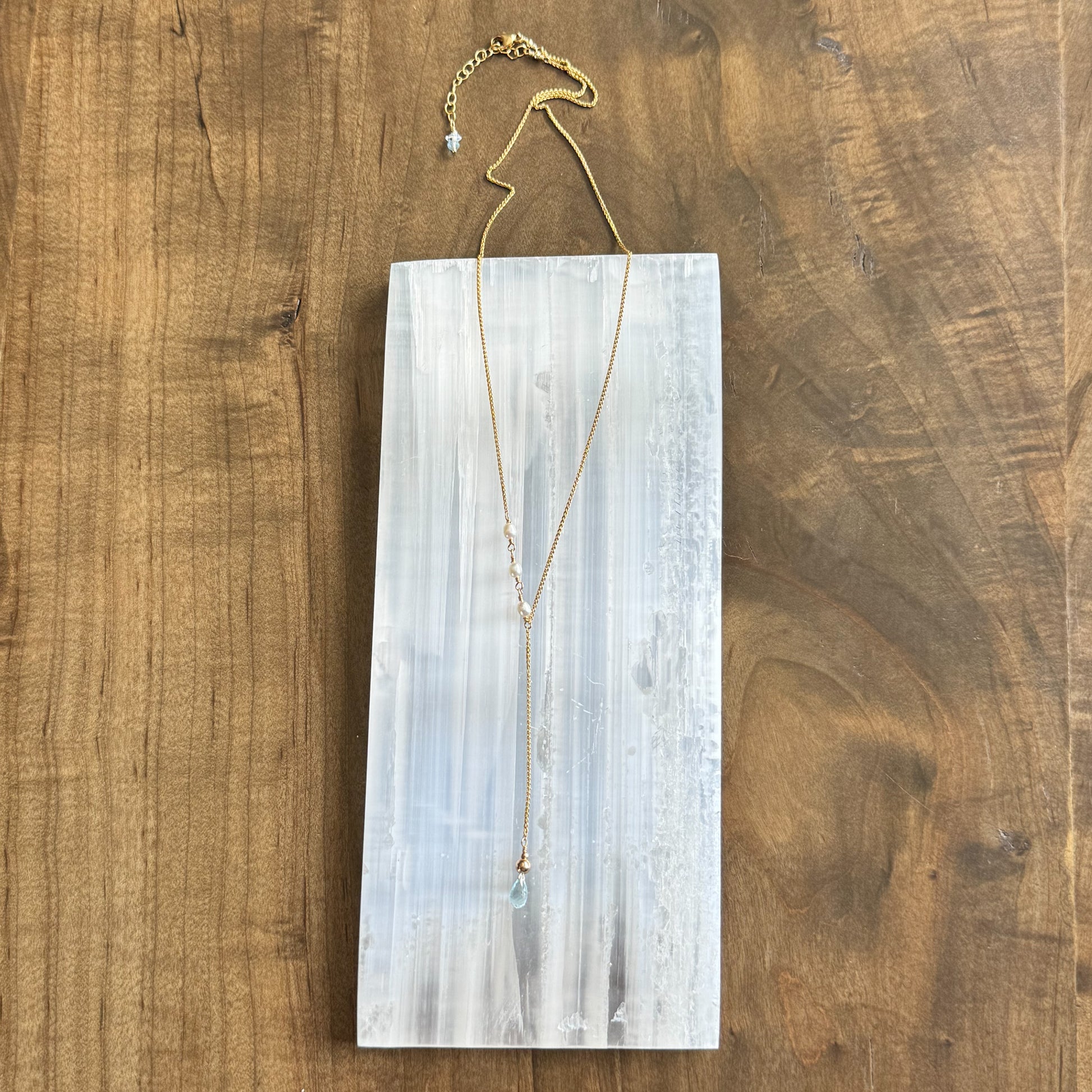 Aquamarine Y-Drop - Angela Arno Jewelry