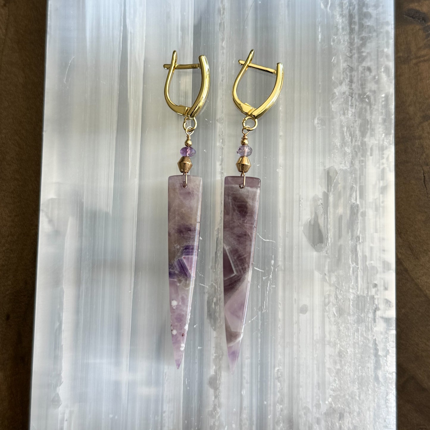 Chevron Amethyst Dagger - Angela Arno Jewelry