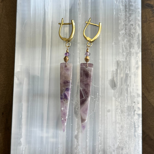 Chevron Amethyst Dagger - Angela Arno Jewelry