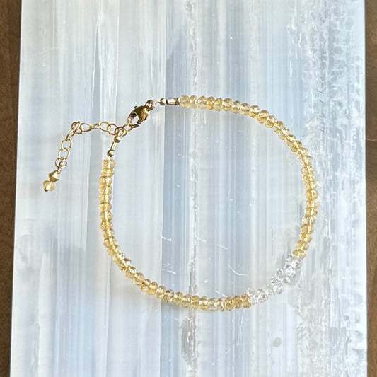 Citrine + Herkimer Diamond Bar - Angela Arno Jewelry