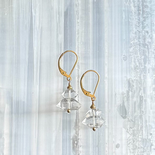 Herkimer Diamond Lever Back - Angela Arno Jewelry