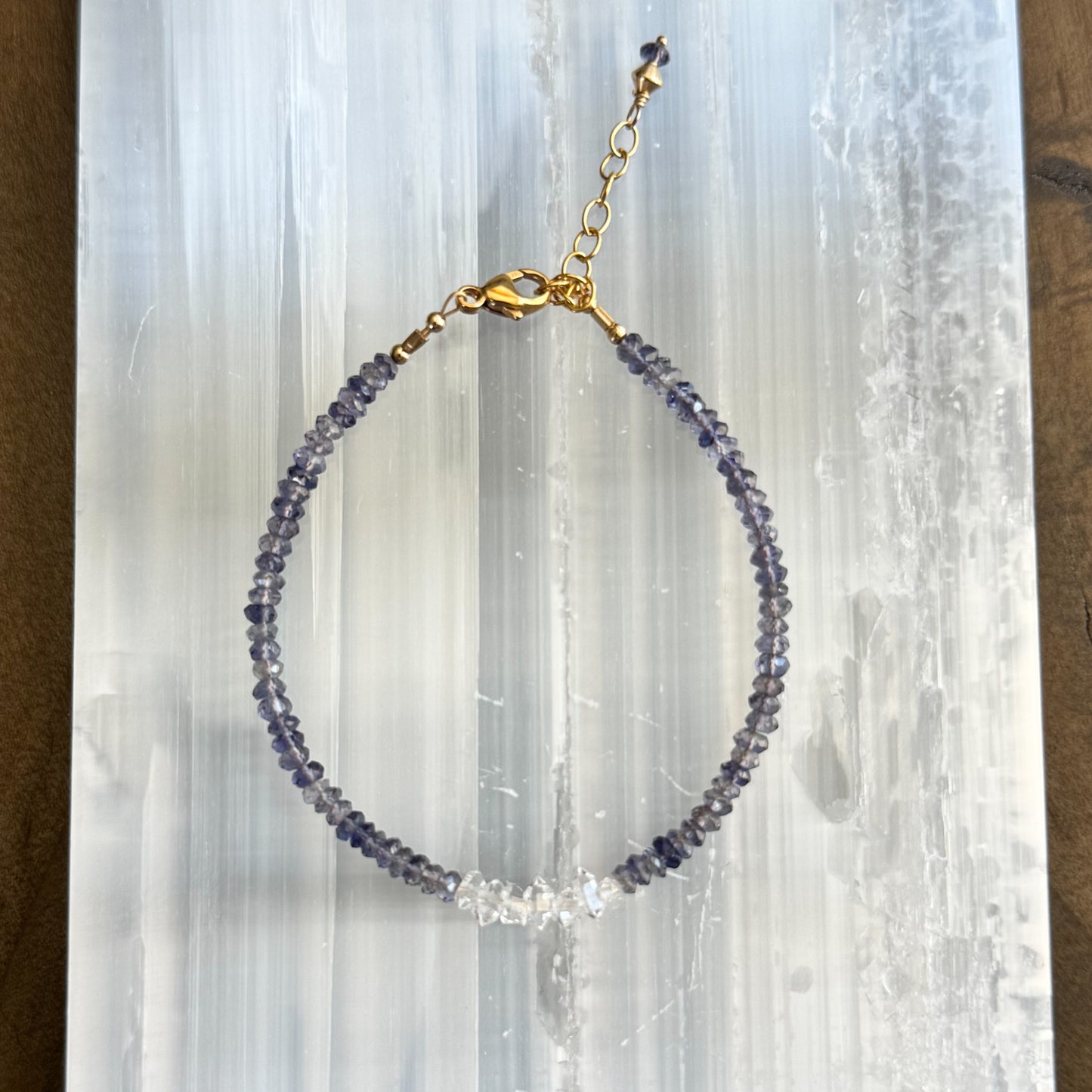 Iolite + Herkimer Diamond Bar - Angela Arno Jewelry