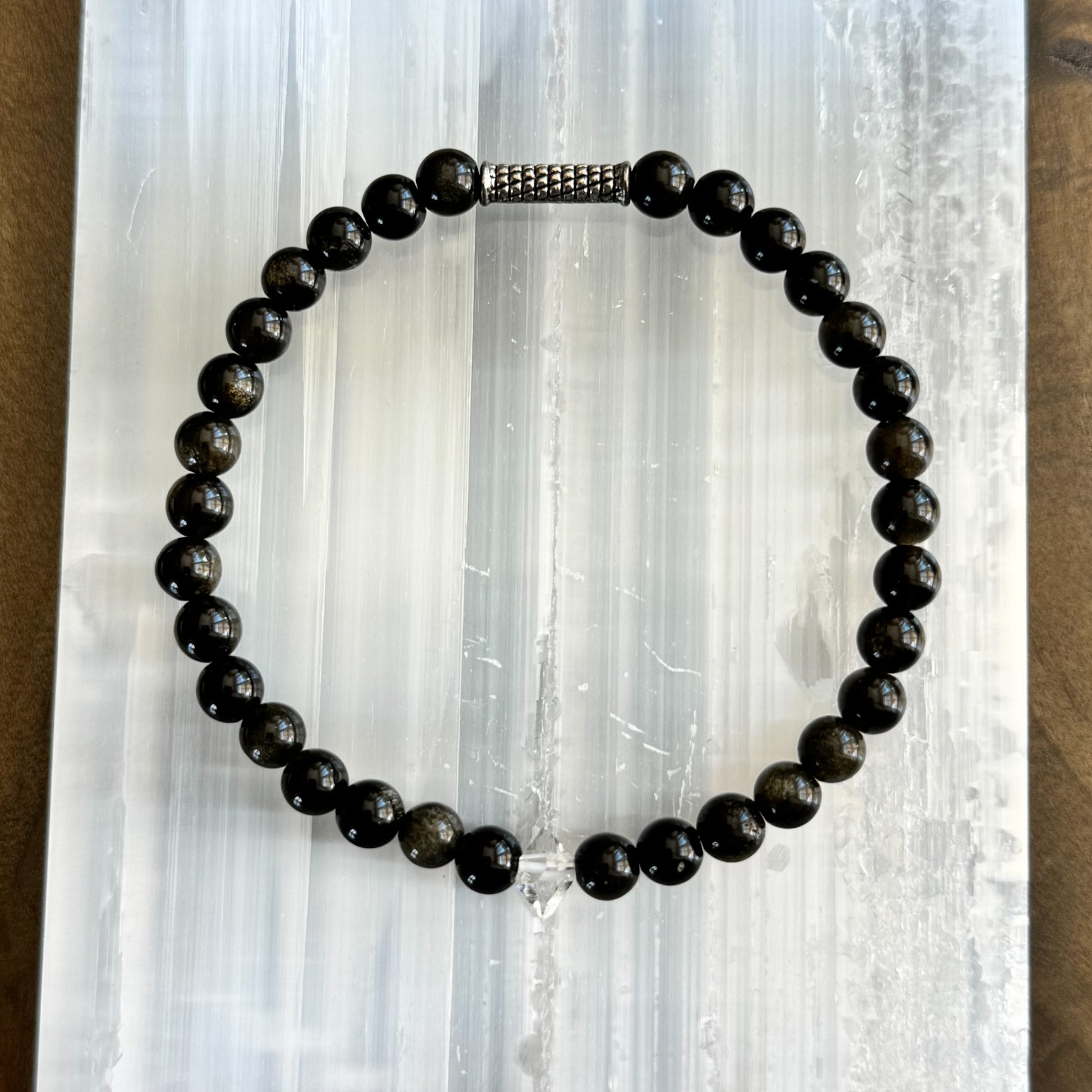 Gold Sheen Obsidian + Herkimer Diamond - Angela Arno Jewelry