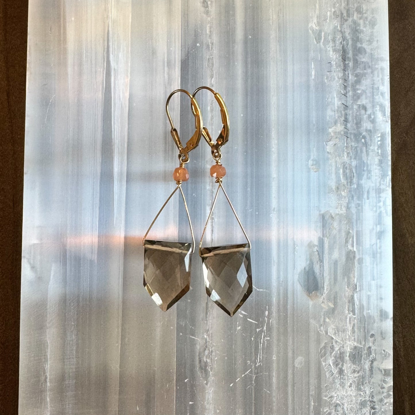 Smoky Quartz + Peach Moonstone - Angela Arno Jewelry