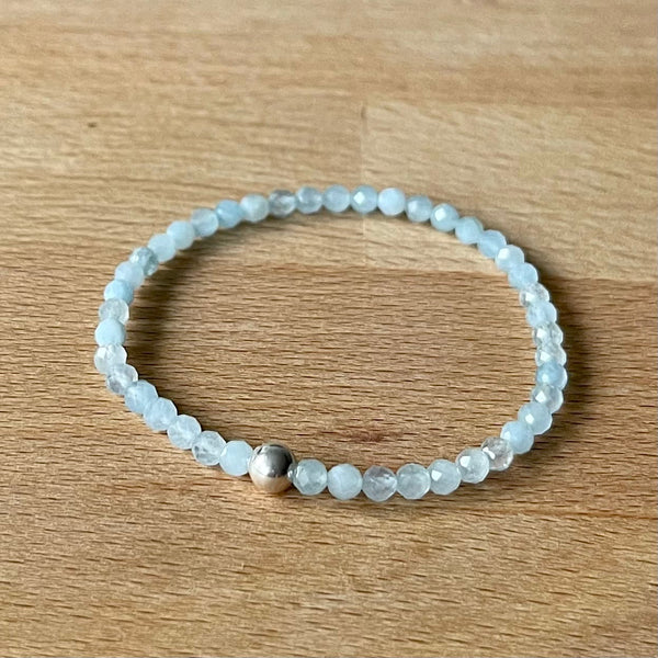 Slim Faceted Aquamarine Bracelet - Angela Arno Jewelry