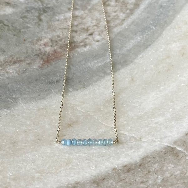 Aquamarine Strip Necklace - Angela Arno Jewelry