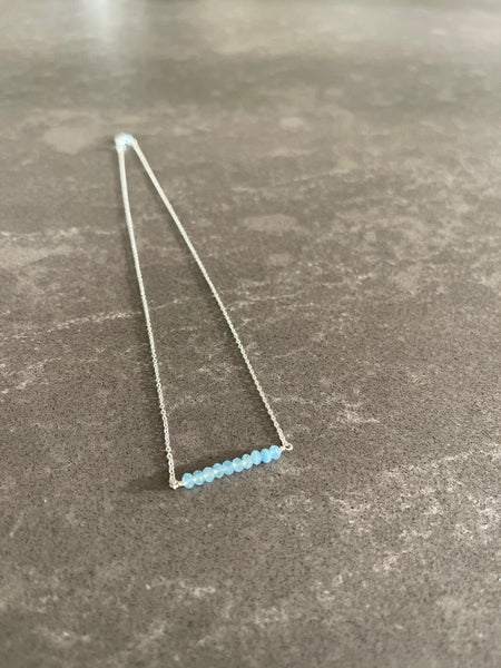Aquamarine Strip Necklace - Angela Arno Jewelry