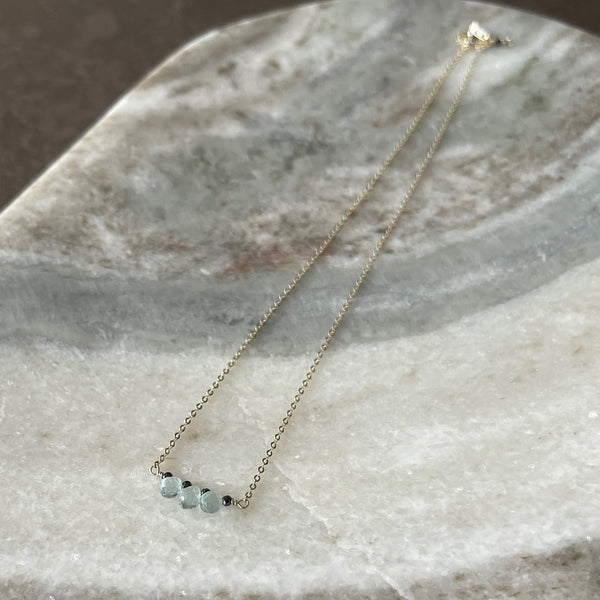 Triple Aquamarine Drop Necklace - Angela Arno Jewelry