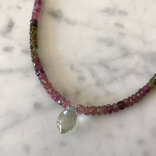 Giselle - Long Tourmaline and Green Amethyst Necklace - Angela Arno Jewelry
