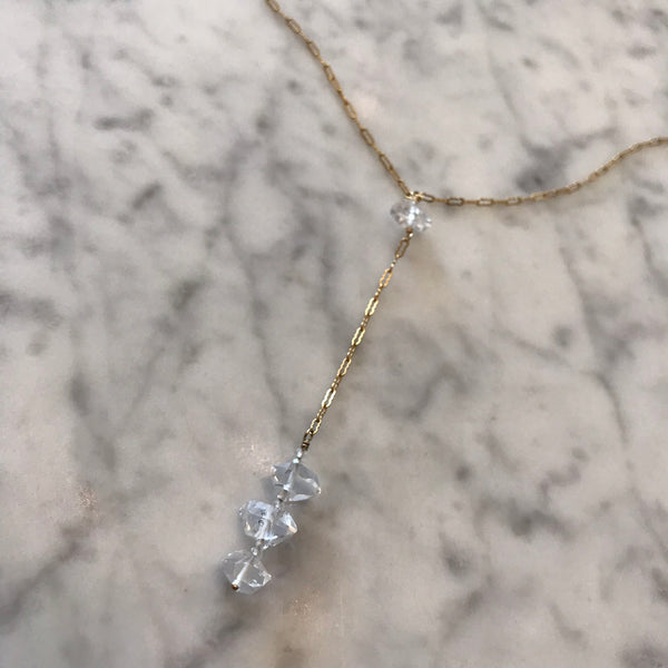 Sia - Herkimer Diamond Y Necklace - Angela Arno Jewelry