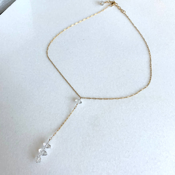 Sia - Herkimer Diamond Y Necklace - Angela Arno Jewelry