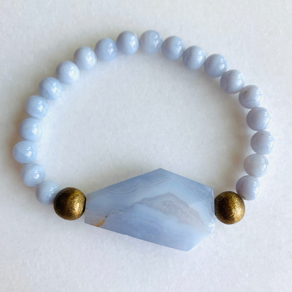 Blue Lace Agate Bracelet - Angela Arno Jewelry