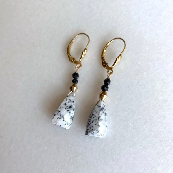 Dendritic Opal Earrings - Angela Arno Jewelry