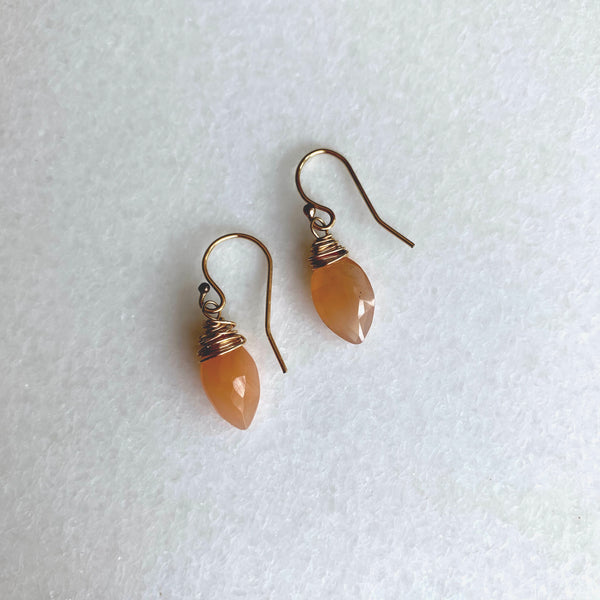 Peach Moonstone Earrings - Angela Arno Jewelry