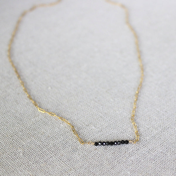 Delicate Black Spinel Necklace - Angela Arno Jewelry