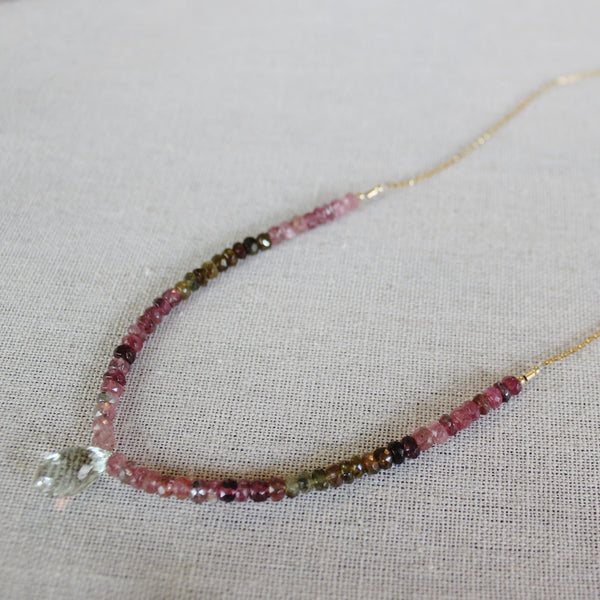 Giselle - Long Tourmaline and Green Amethyst Necklace - Angela Arno Jewelry