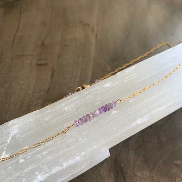 Shaded Amethyst Strip Necklace - Angela Arno Jewelry