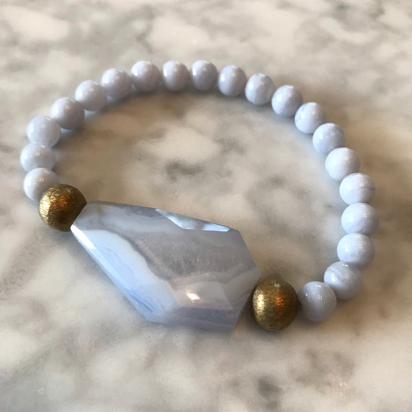 Blue Lace Agate Bracelet - Angela Arno Jewelry